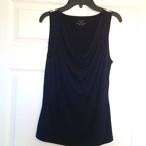 Grace navy blue women's scoop neck top size small